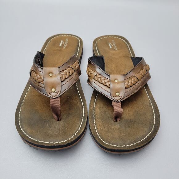 Collection by Clarks Fenner Nerice Brown Flip Flops Women's Thong Sandals Sz 10 - Picture 4 of 9